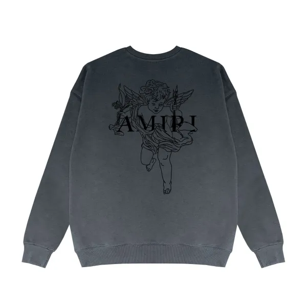 Amiri Logo Embroidered Burgundy Crewneck Sweatshirt - 13