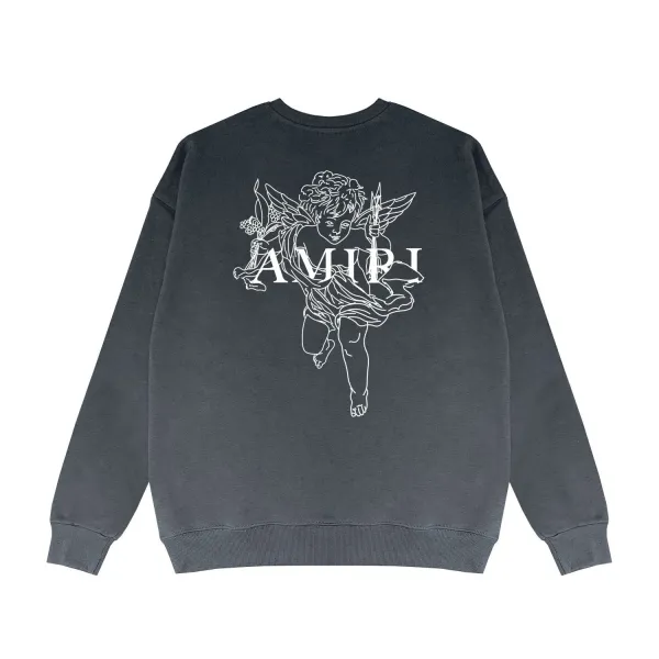 Amiri Logo Embroidered Burgundy Crewneck Sweatshirt - 11