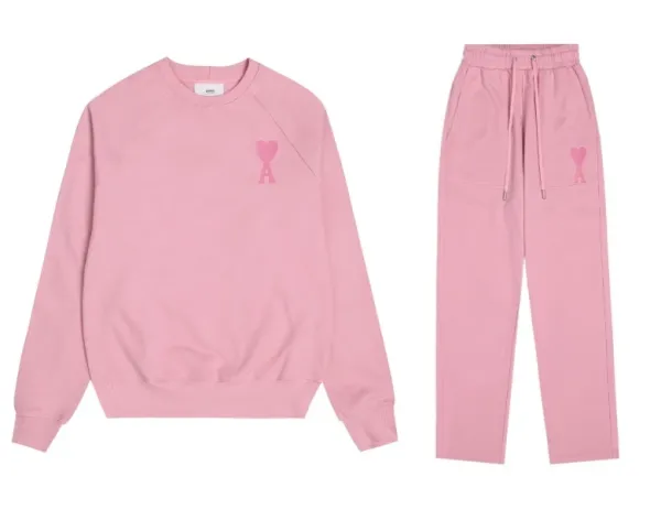 Ami Paris Heart Logo Black Sweatshirt and Sweatpants Set - 14