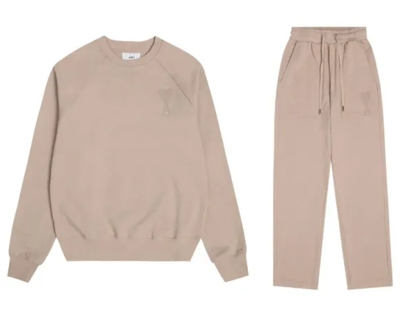 Ami Paris Heart Logo Black Sweatshirt and Sweatpants Set - 13
