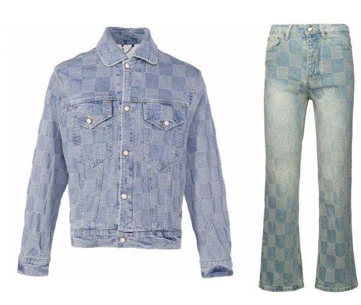 Chrome Hearts Cross Print Denim Jacket Dark Wash - 12