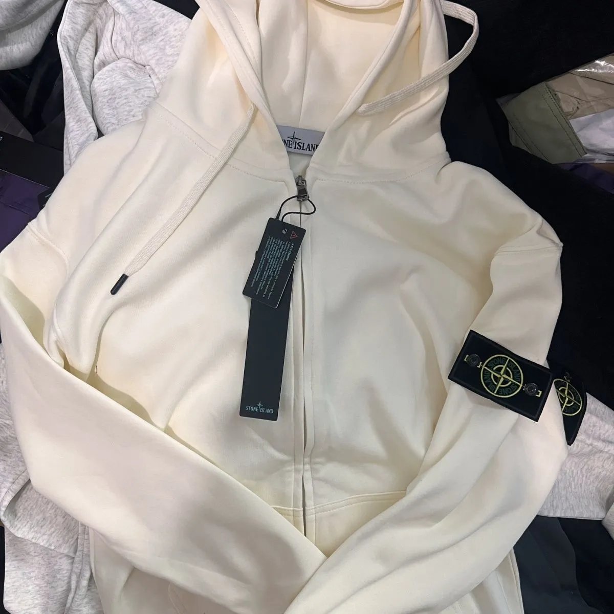 Stone Island Knitwear Crewneck knit sweater with compass sleeve badge image 11