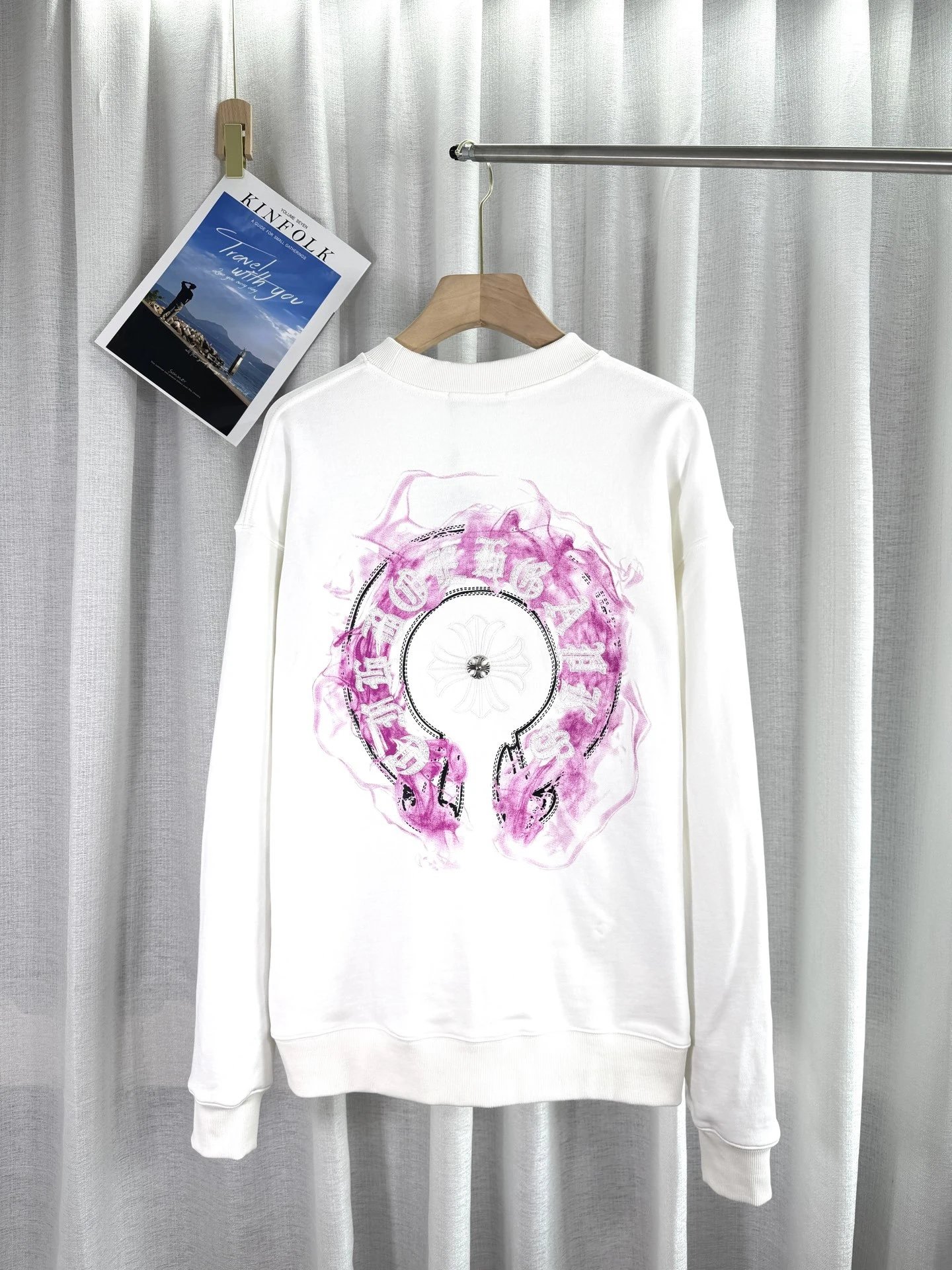 Chrome Hearts Cross Circle Embroidered Pink Sweatshirt Sweater - 14