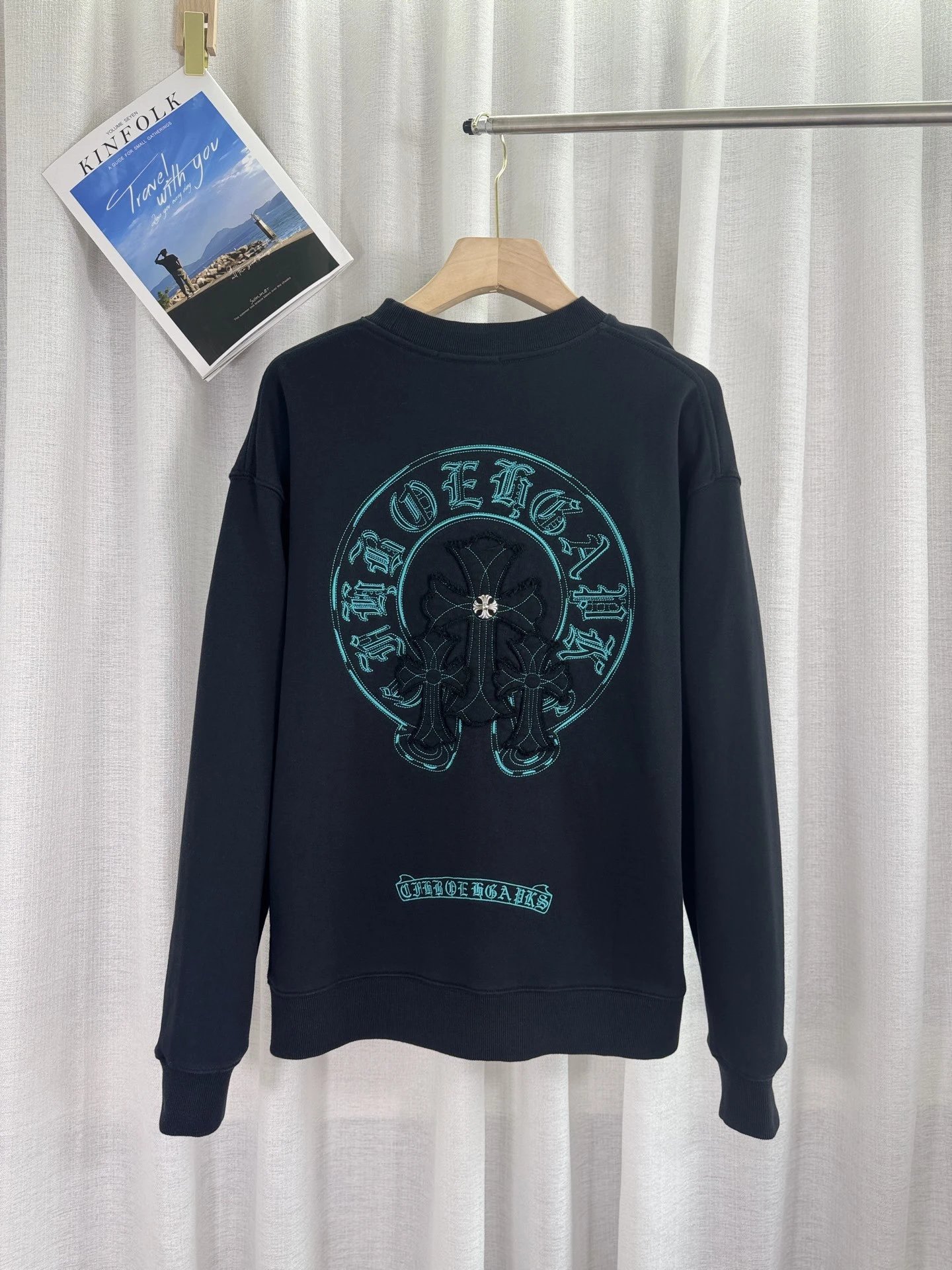 Chrome Hearts Cross Circle Embroidered Pink Sweatshirt Sweater - 8