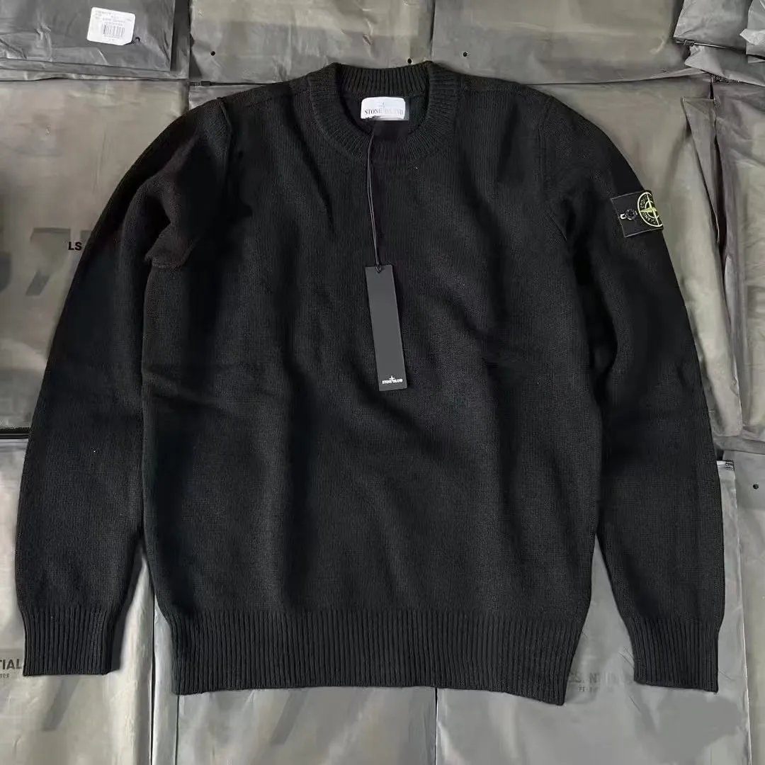 Stone Island Knitwear Crewneck knit sweater with compass sleeve badge image 4