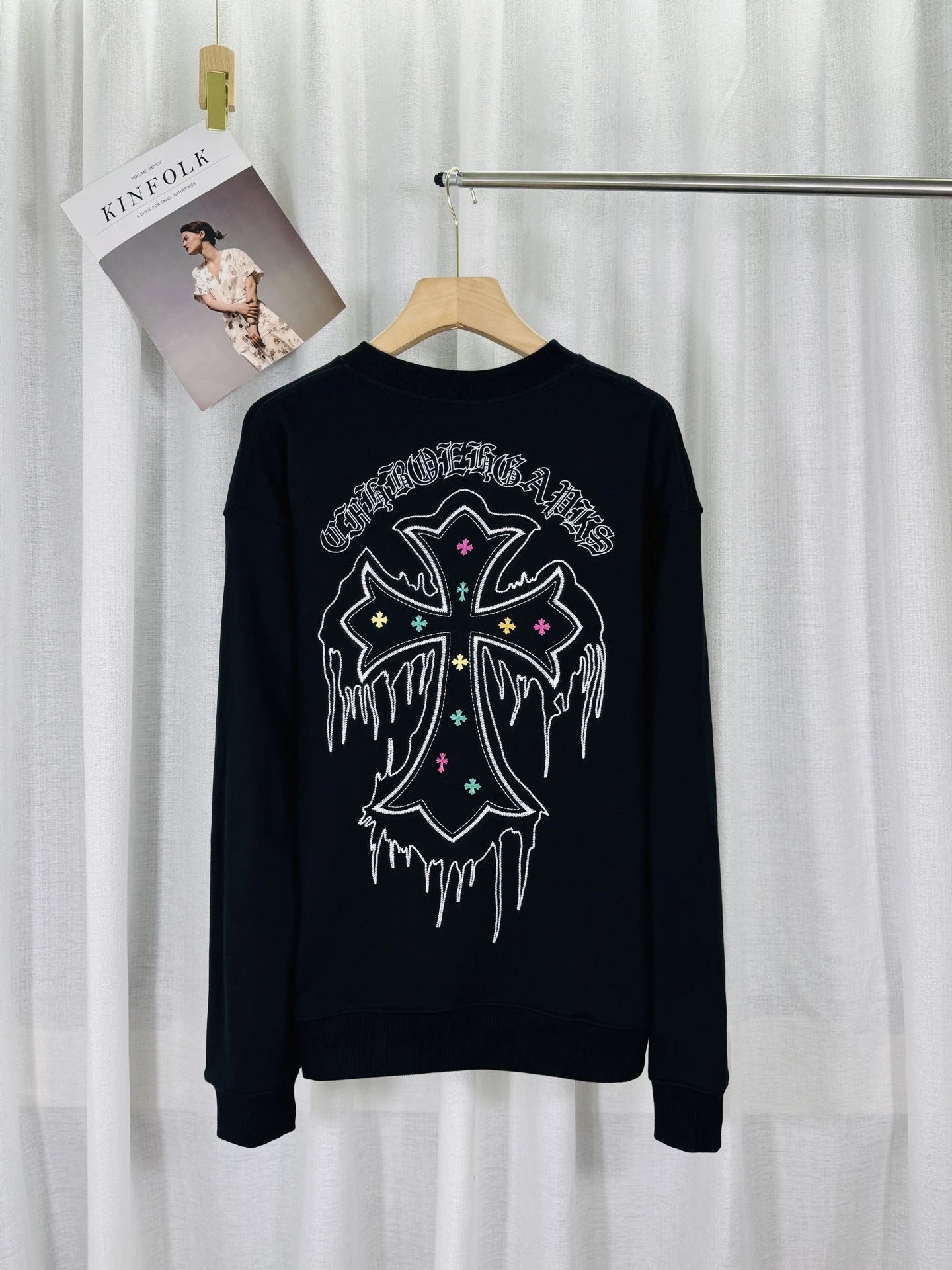 Chrome Hearts Cross Circle Embroidered Pink Sweatshirt Sweater - 15