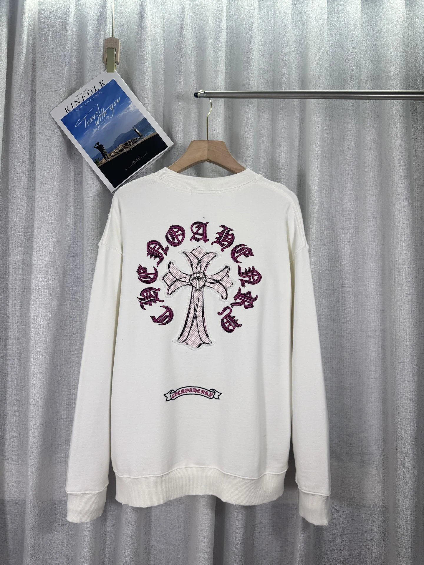 Chrome Hearts Cross Circle Embroidered Pink Sweatshirt Sweater - 7