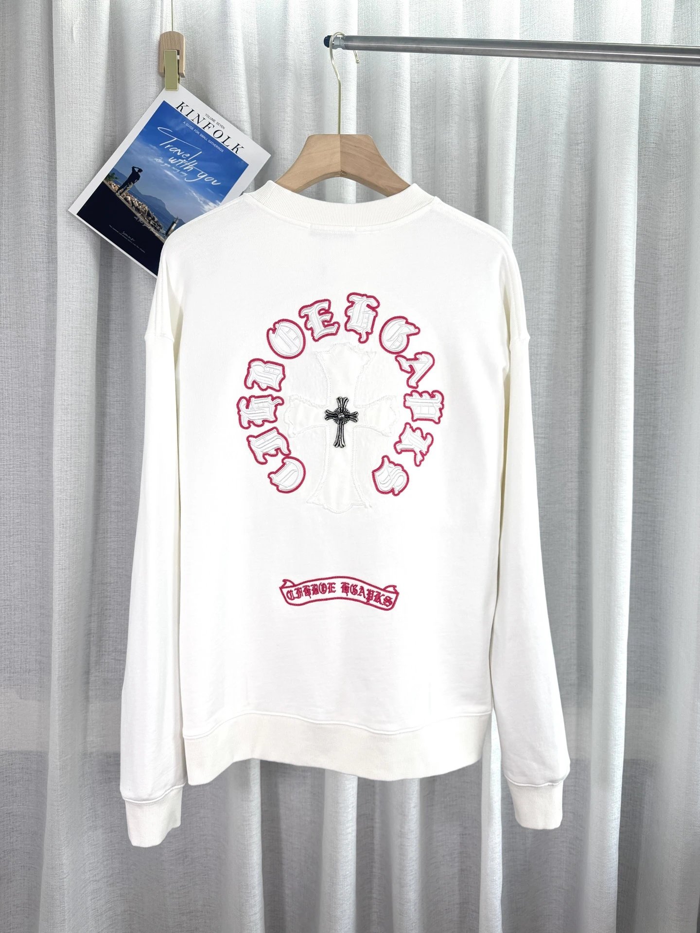 Chrome Hearts Cross Circle Embroidered Pink Sweatshirt Sweater - 10