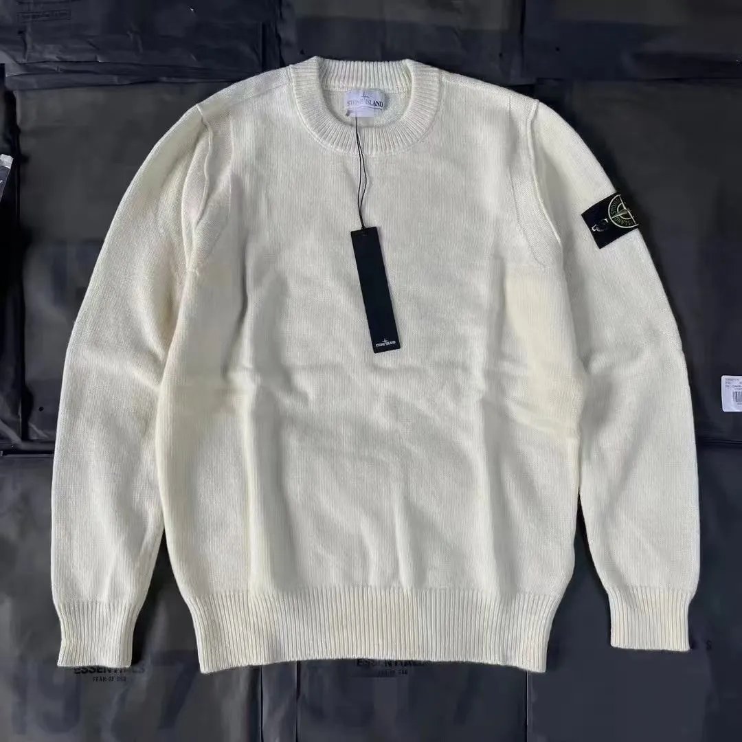 Stone Island Knitwear Crewneck knit sweater with compass sleeve badge — 4