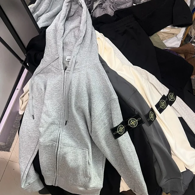 Stone Island Knitwear Crewneck knit sweater with compass sleeve badge product detail image 2