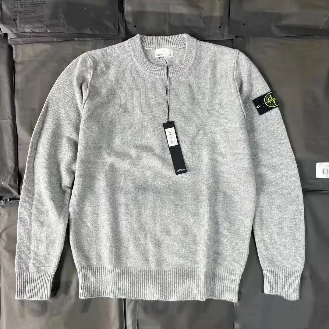 Stone Island Knitwear Crewneck knit sweater with compass sleeve badge image 3
