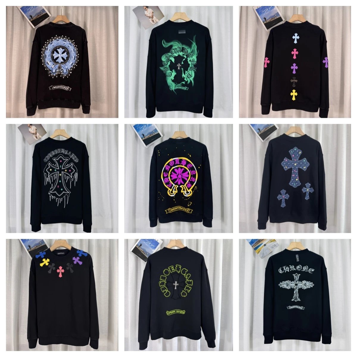 Chrome Hearts Cross Circle Embroidered Pink Sweatshirt Sweater - 2