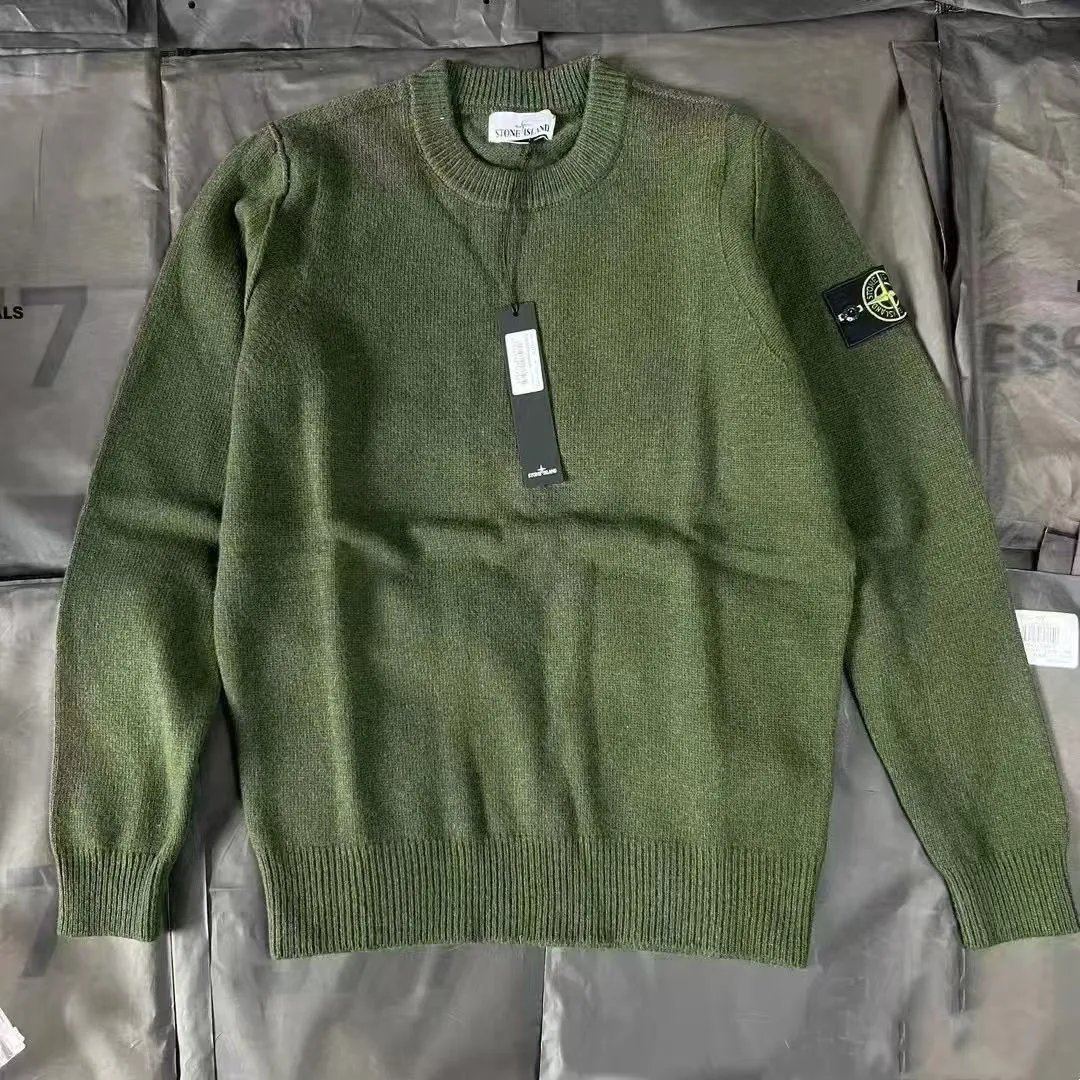 Stone Island Knitwear Crewneck knit sweater with compass sleeve badge — 5