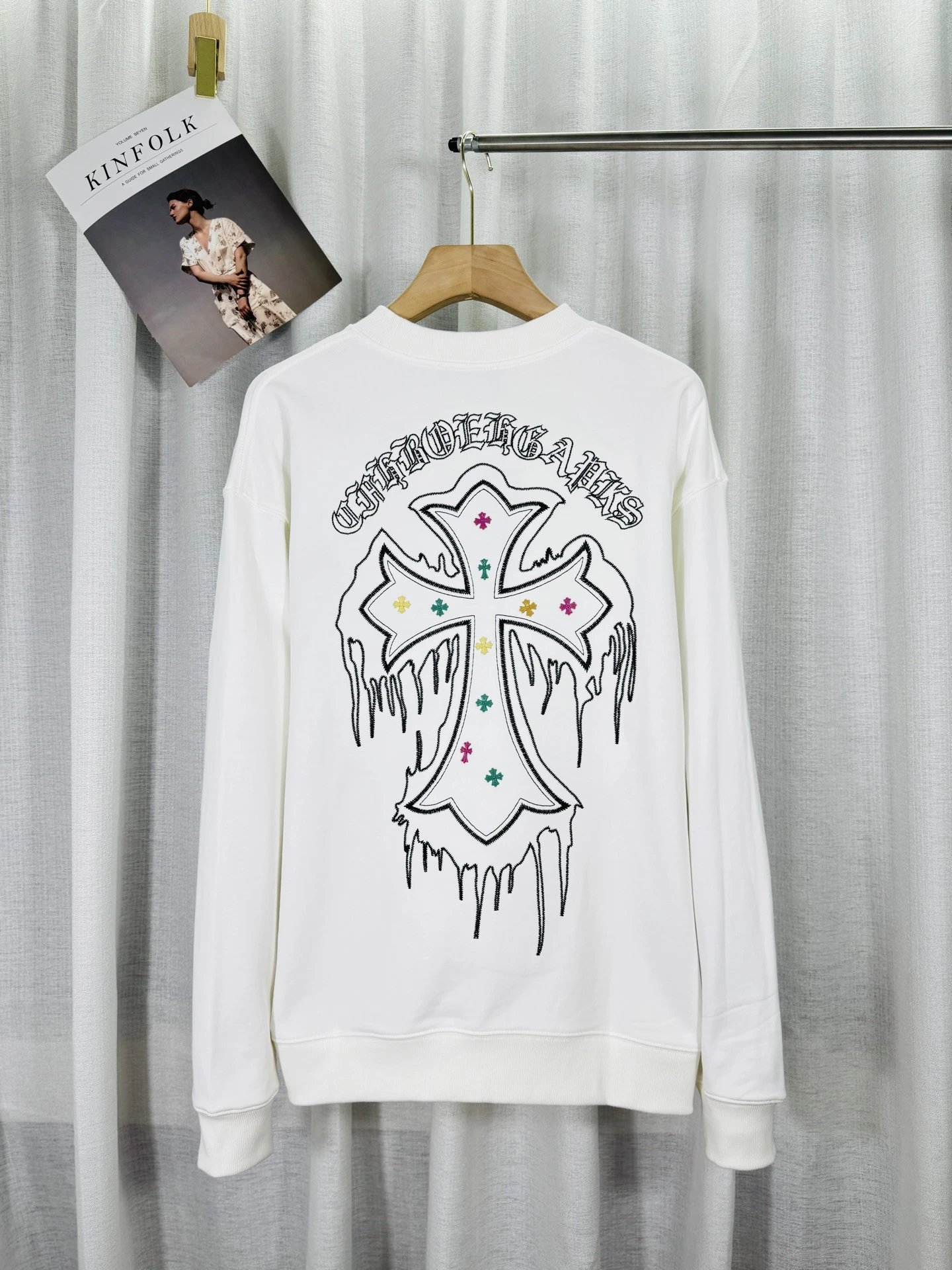 Chrome Hearts Cross Circle Embroidered Pink Sweatshirt Sweater - 12