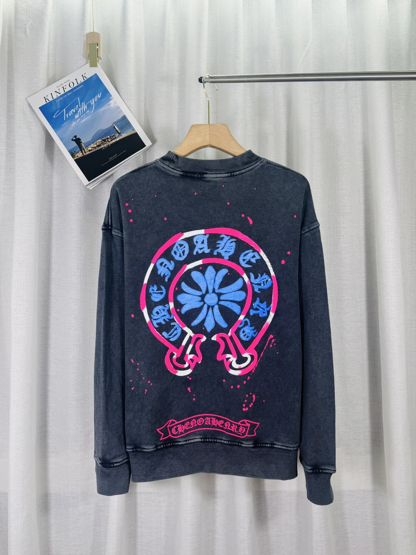Chrome Hearts Cross Circle Embroidered Pink Sweatshirt Sweater - 13