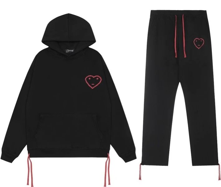 Play Comme des Garçons Heart Embroidery Gray Hoodie and Sweatpants Set - 3