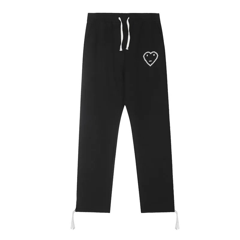 Play Comme des Garçons Heart Embroidered Black Sweatpants - 1