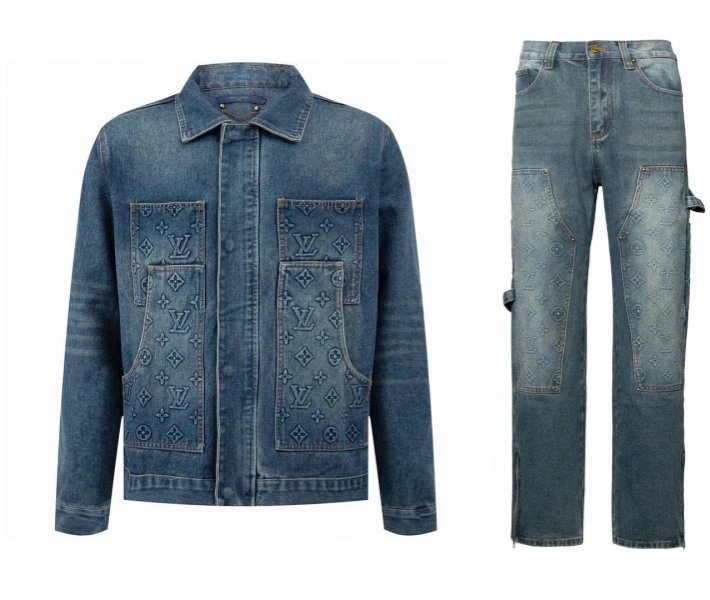 Chrome Hearts Cross Print Denim Jacket Dark Wash - 6