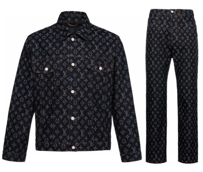 Chrome Hearts Cross Print Denim Jacket Dark Wash - 4