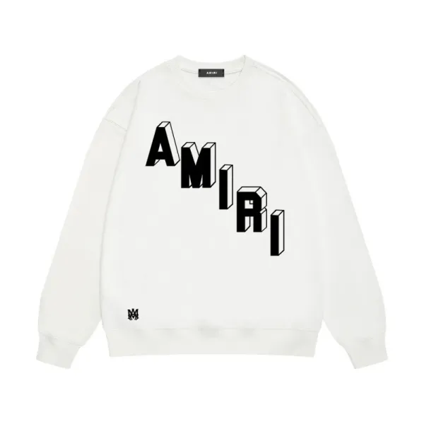 Amiri Logo Embroidered Burgundy Crewneck Sweatshirt - 5