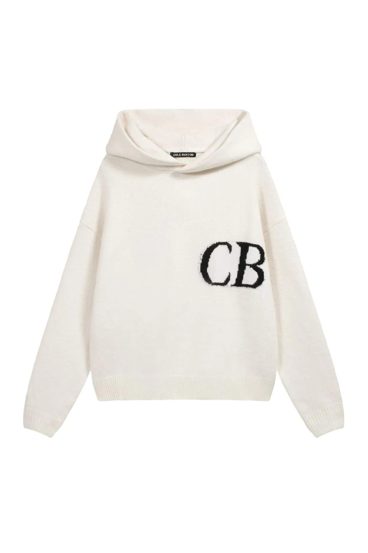 Cole Buxton CB Letter-Embroidered Knitted Hoodie - rep Cole Buxton