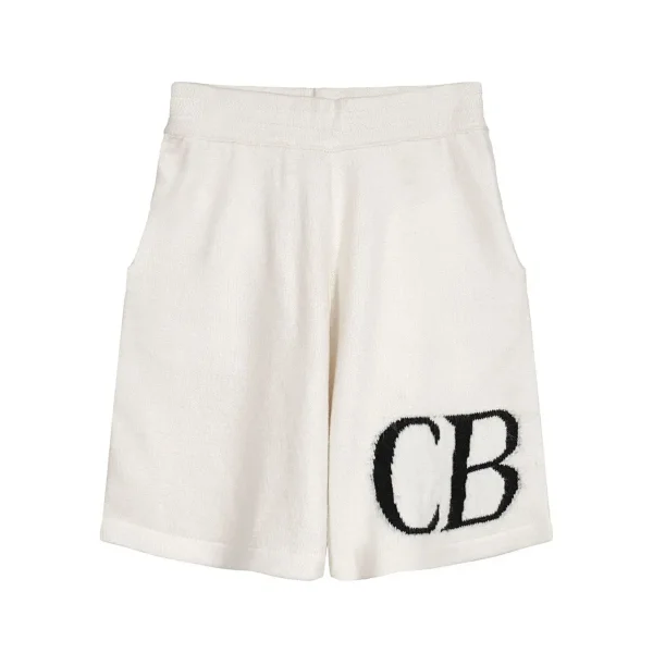 Cole Buxton Off-White CB Knitted Mid-Length Shorts