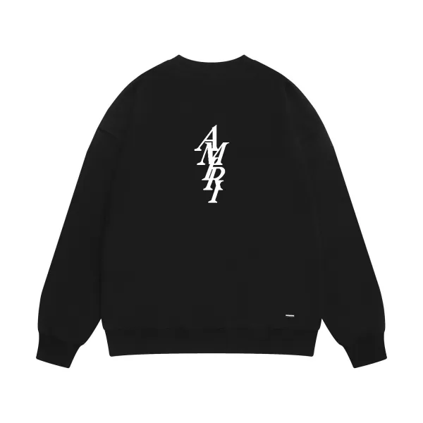 Amiri Logo Embroidered Burgundy Crewneck Sweatshirt - 6