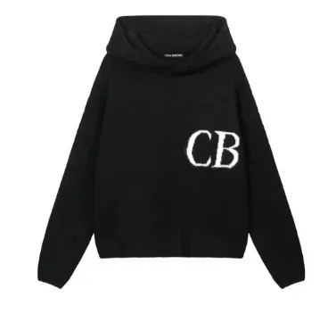 Cole Buxton CB Letter-Embroidered Knitted Hoodie - rep Cole Buxton