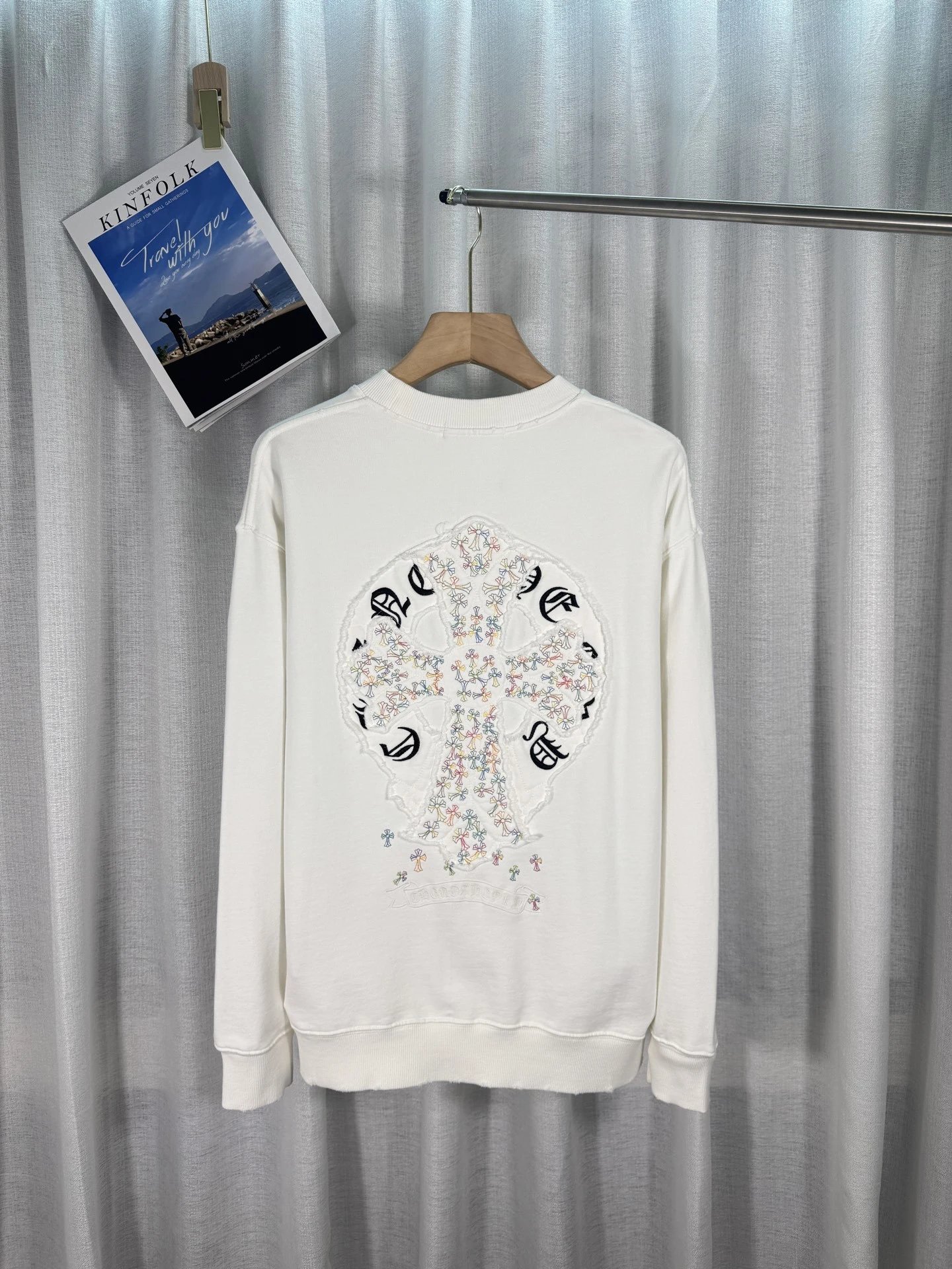 Chrome Hearts Cross Circle Embroidered Pink Sweatshirt Sweater - 3