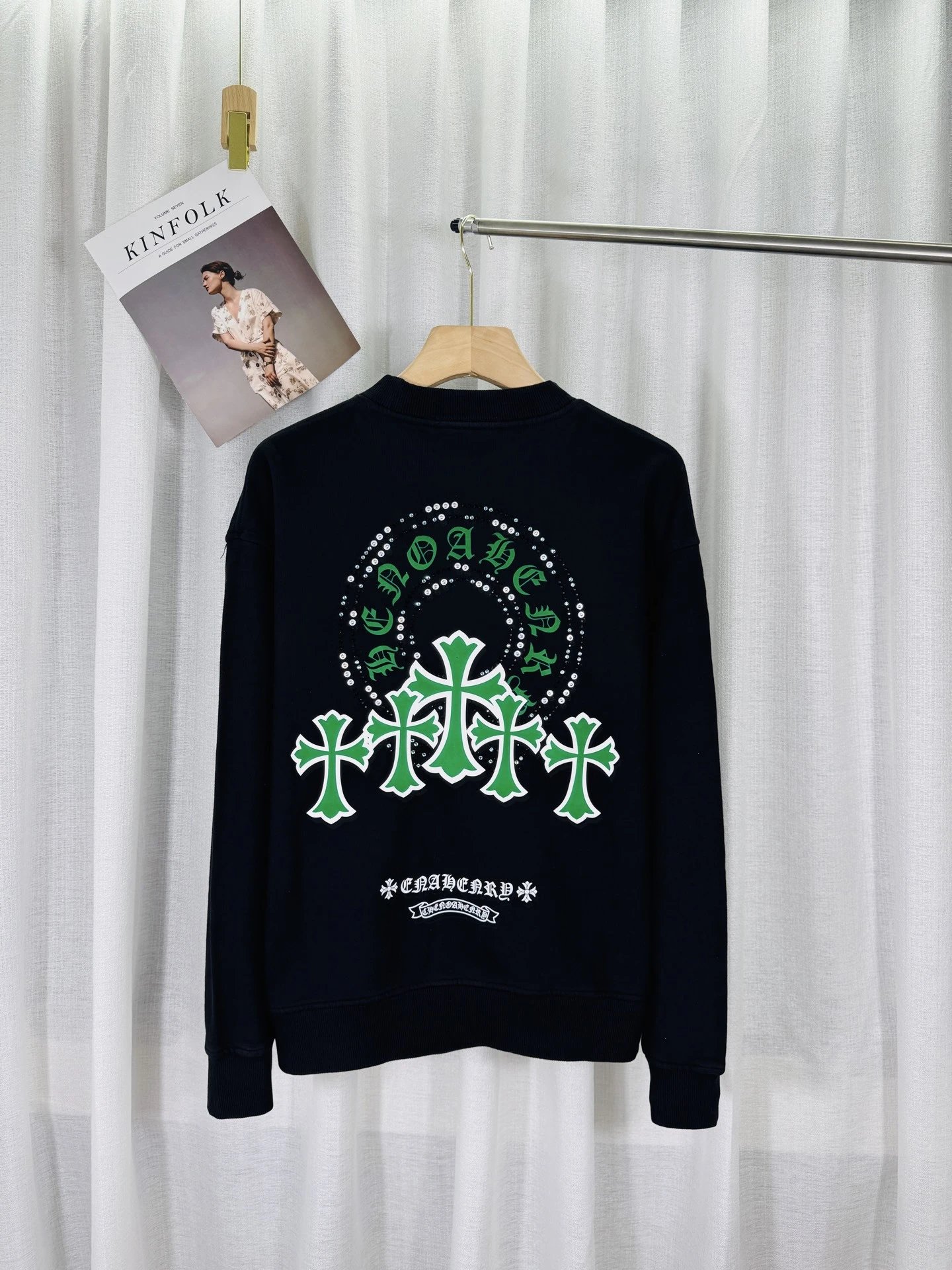 Chrome Hearts Cross Circle Embroidered Pink Sweatshirt Sweater - 9