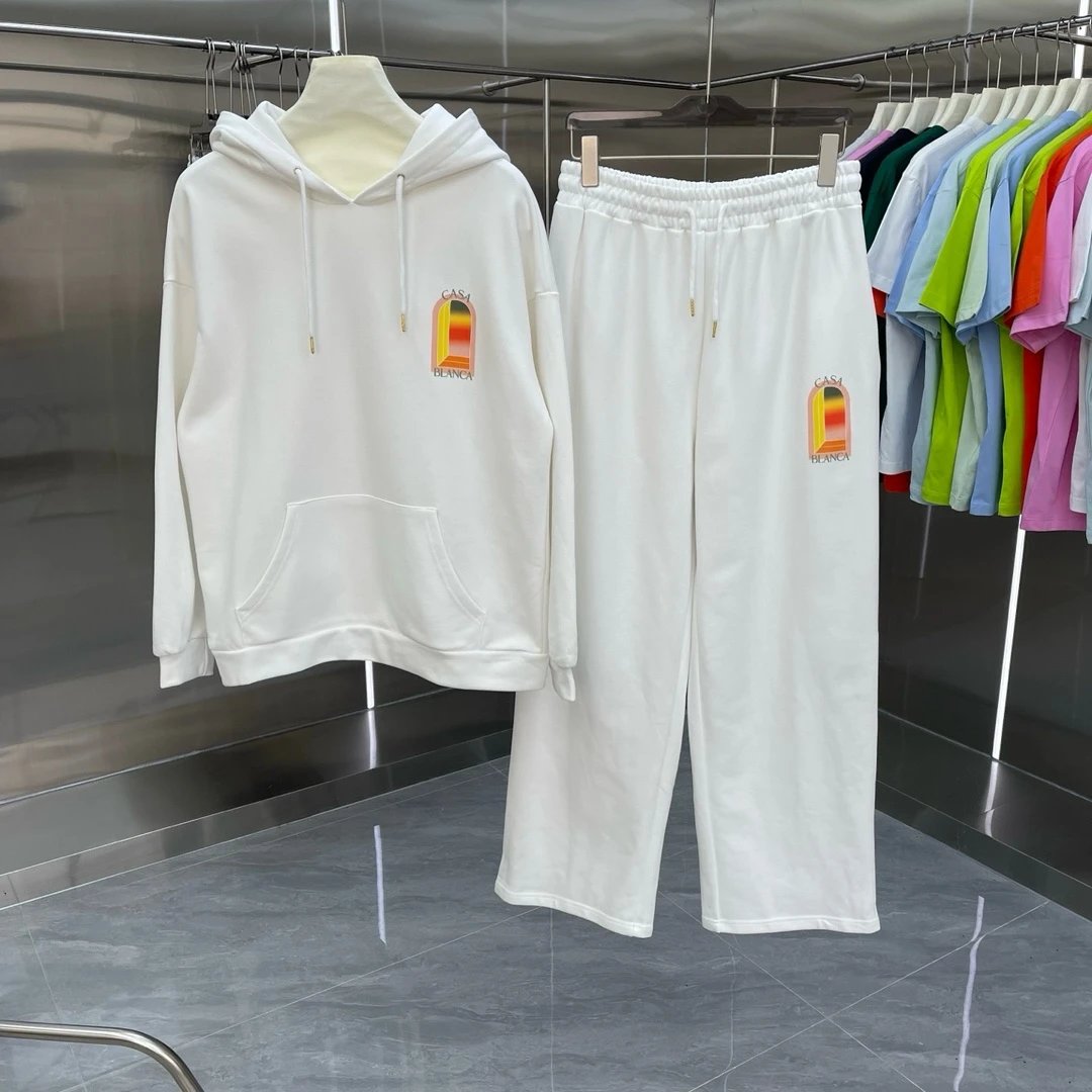 Design Embroidered Dragonfly Strawberry Hoodie and Sweatpants Set Black - 5