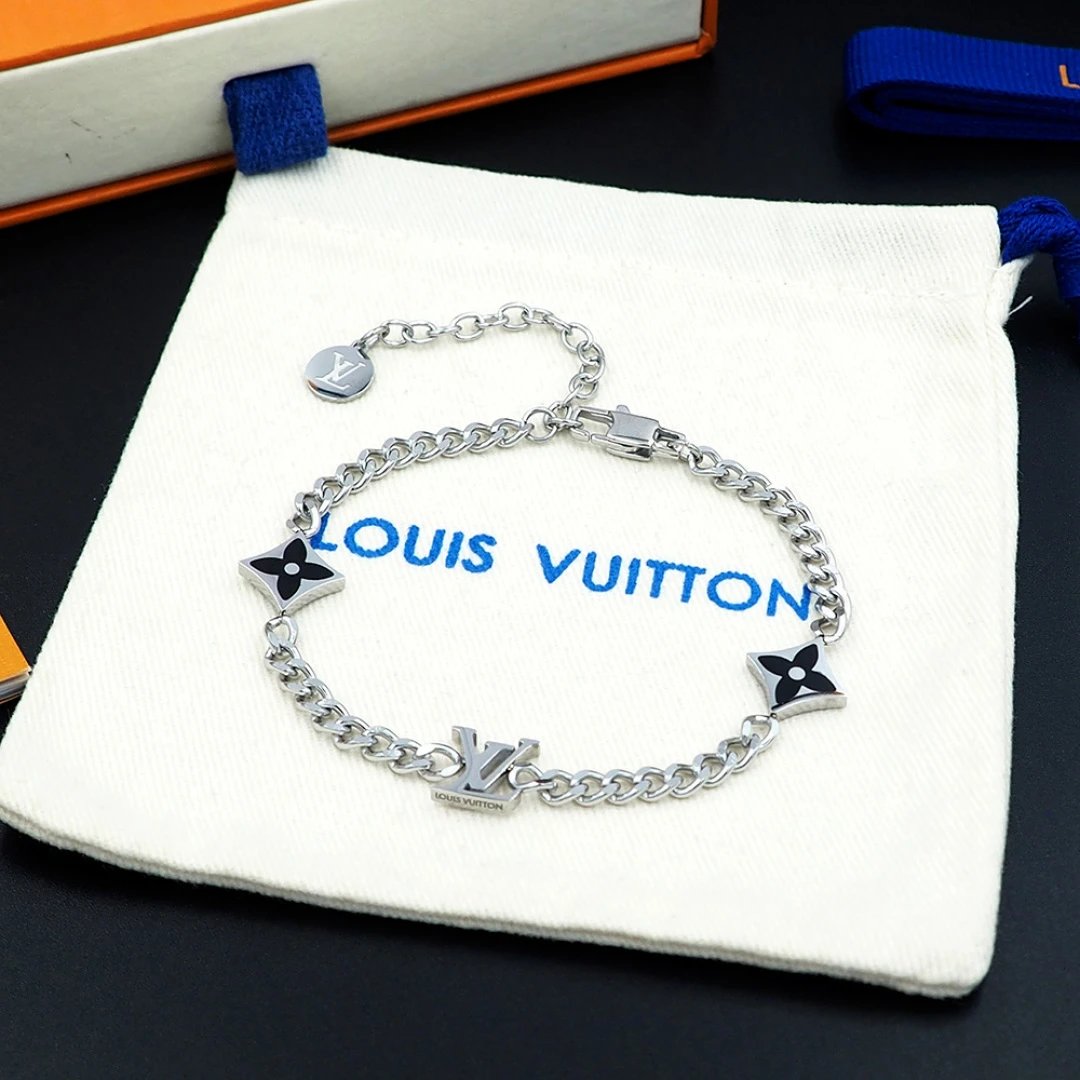 Louis Vuitton Turquoise Charm Bracelet Gold Jewelry - 14