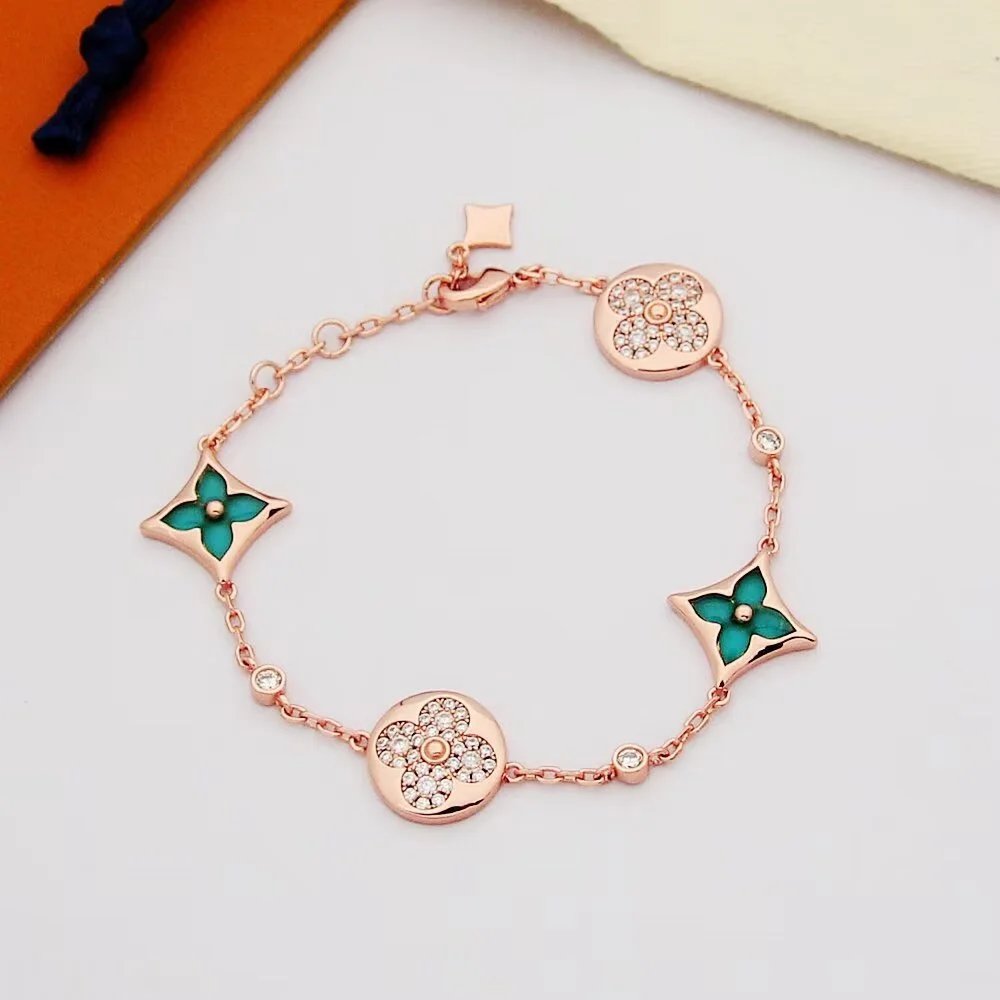 Louis Vuitton Turquoise Charm Bracelet Gold Jewelry - 11