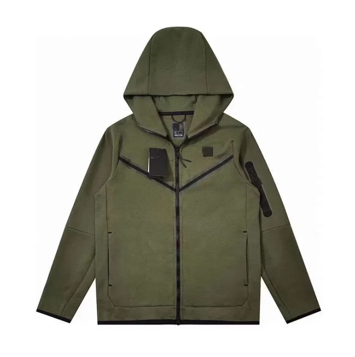 Nike Tech Fleece Black Hoodie — Army-green jacket colorway — USFans Spreadsheet photo