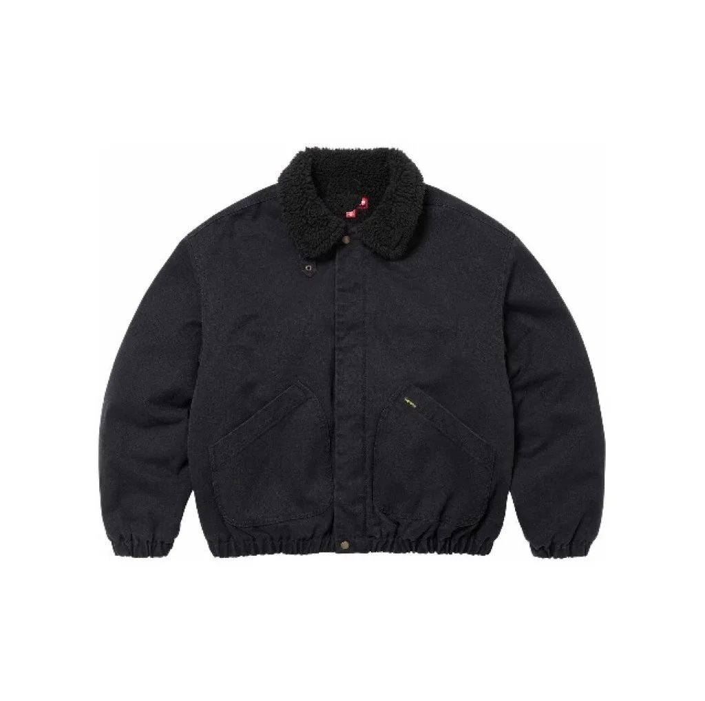 Supreme Denim Sherpa Jacket — Washed black colorway — USFans Spreadsheet photo