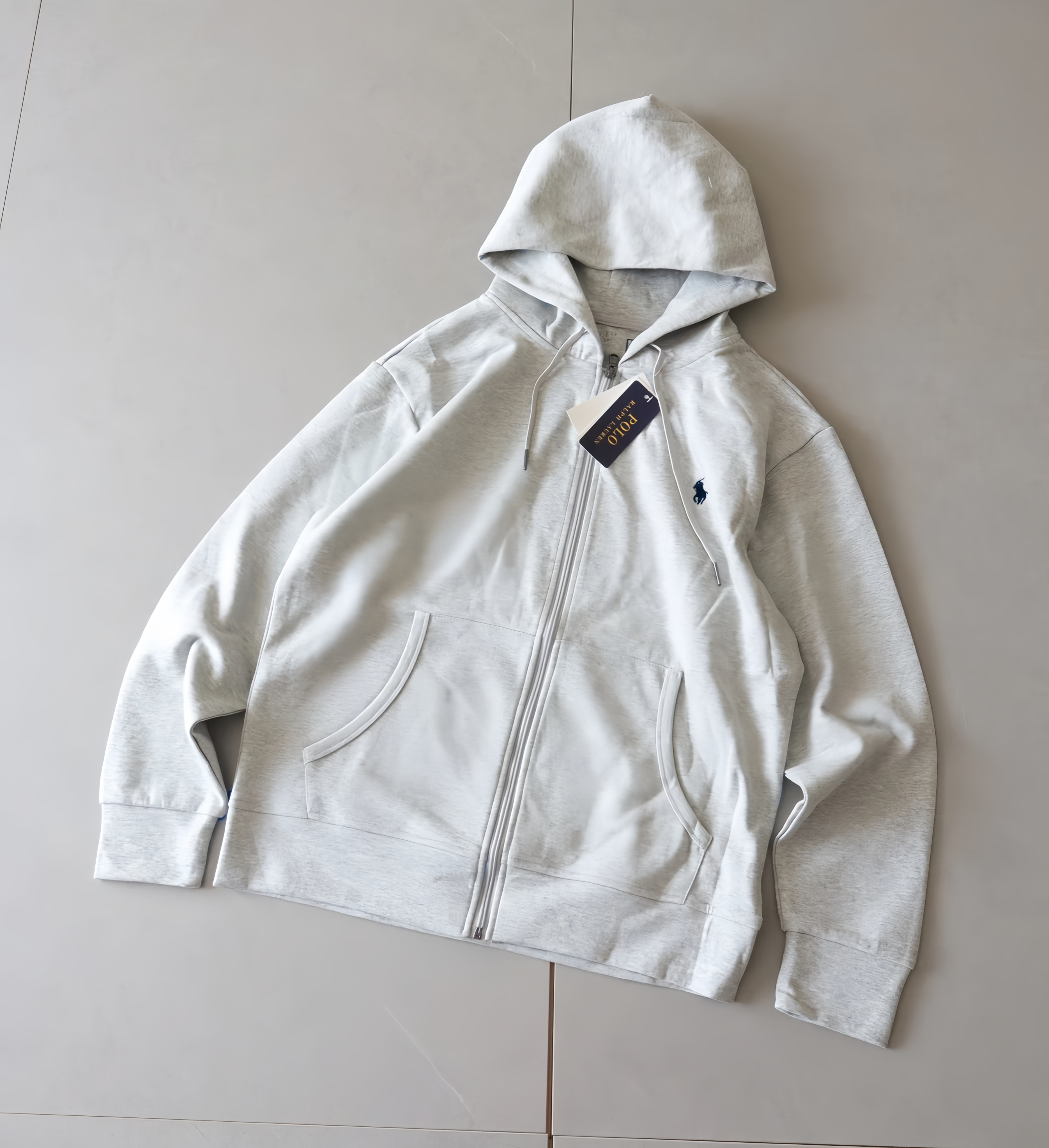 Ralph Lauren Zip Up Hoodie — light gray colorway — USFans Spreadsheet photo