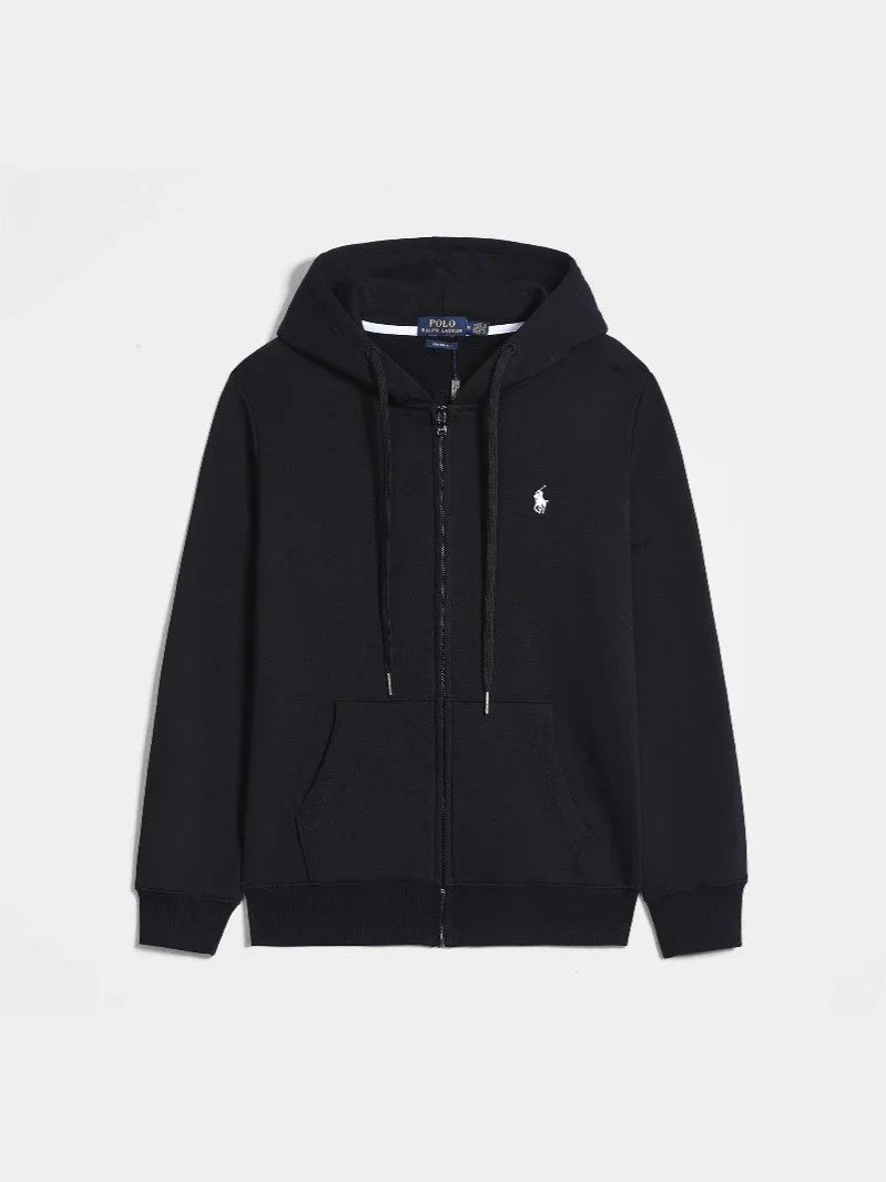 Ralph Lauren Zip Hoodie — Black with a white label colorway — USFans Spreadsheet photo