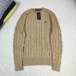 thumbnail for RL 100% pure cotton autumn and winter round neck long sleeved sweater 100% cotton autumn and winter round neck long sleeve sweater C