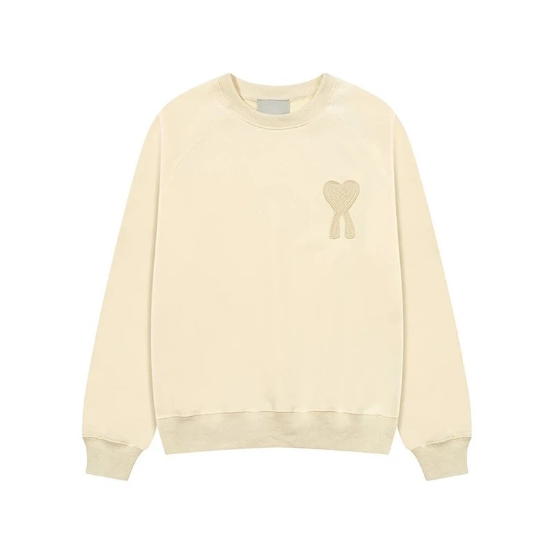 Coarse Yarn Heart Embroidery Logo Crewneck Sweatshirt photo 3