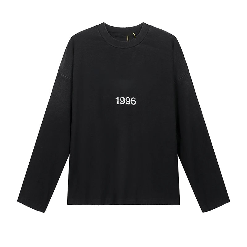 Distressed Letter Print Long Sleeve T-Shirt