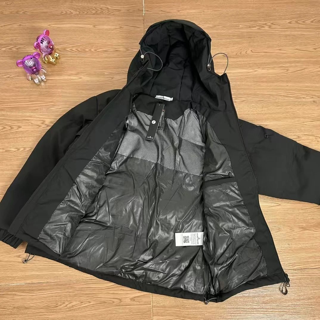 Stone Island Basso Gommato Olive Green Hooded Jacket Outerwear - 7