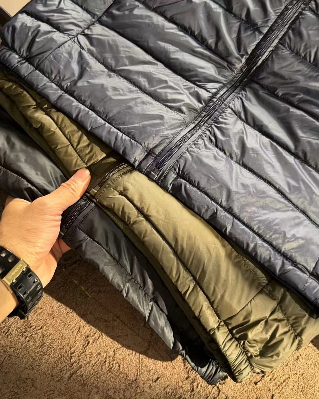 hA. Lightweight Quilted Down Jacket Black - 12