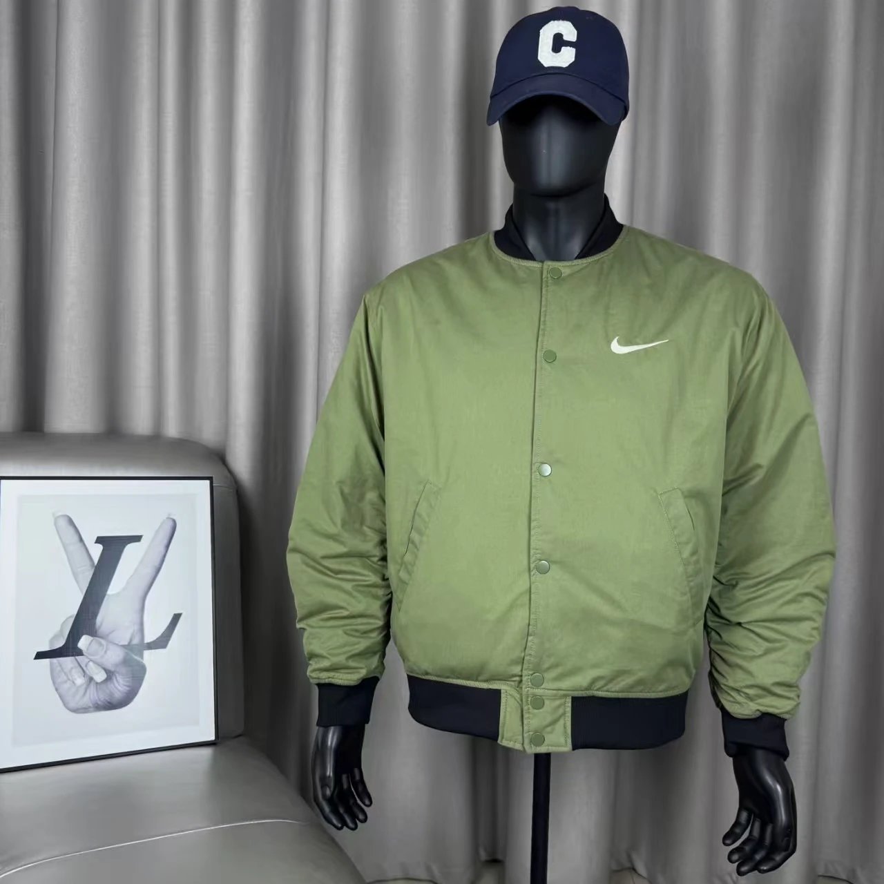 Stussy x Nike Air 80 / 89 Bomber Jacket Army Green - 3