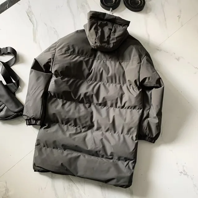 Lacoste Coats Hooded mid-length padded coat with crocodile chest patch product detail image 8