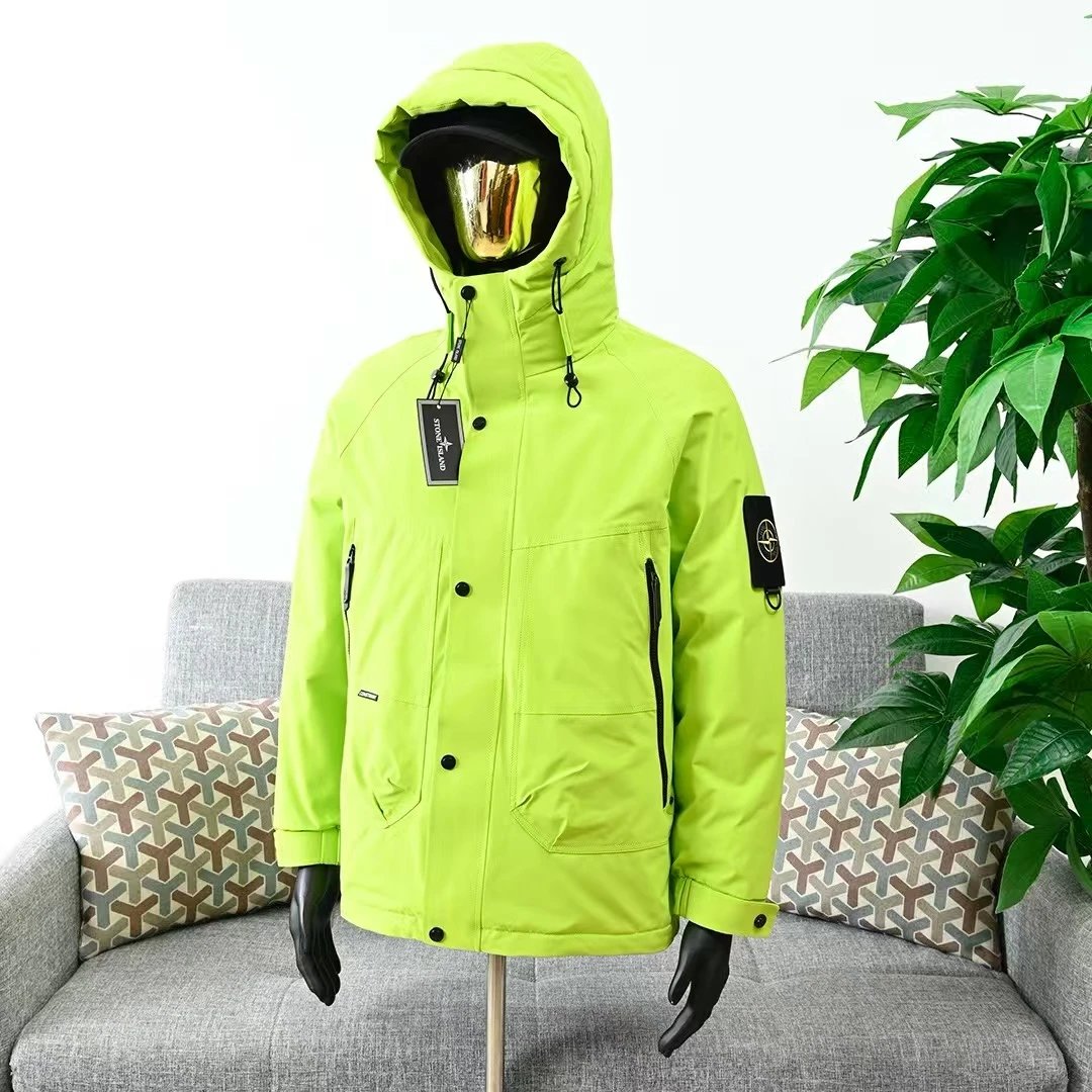 Stone Island Hooded Down Jacket Light Gray / Black - 9