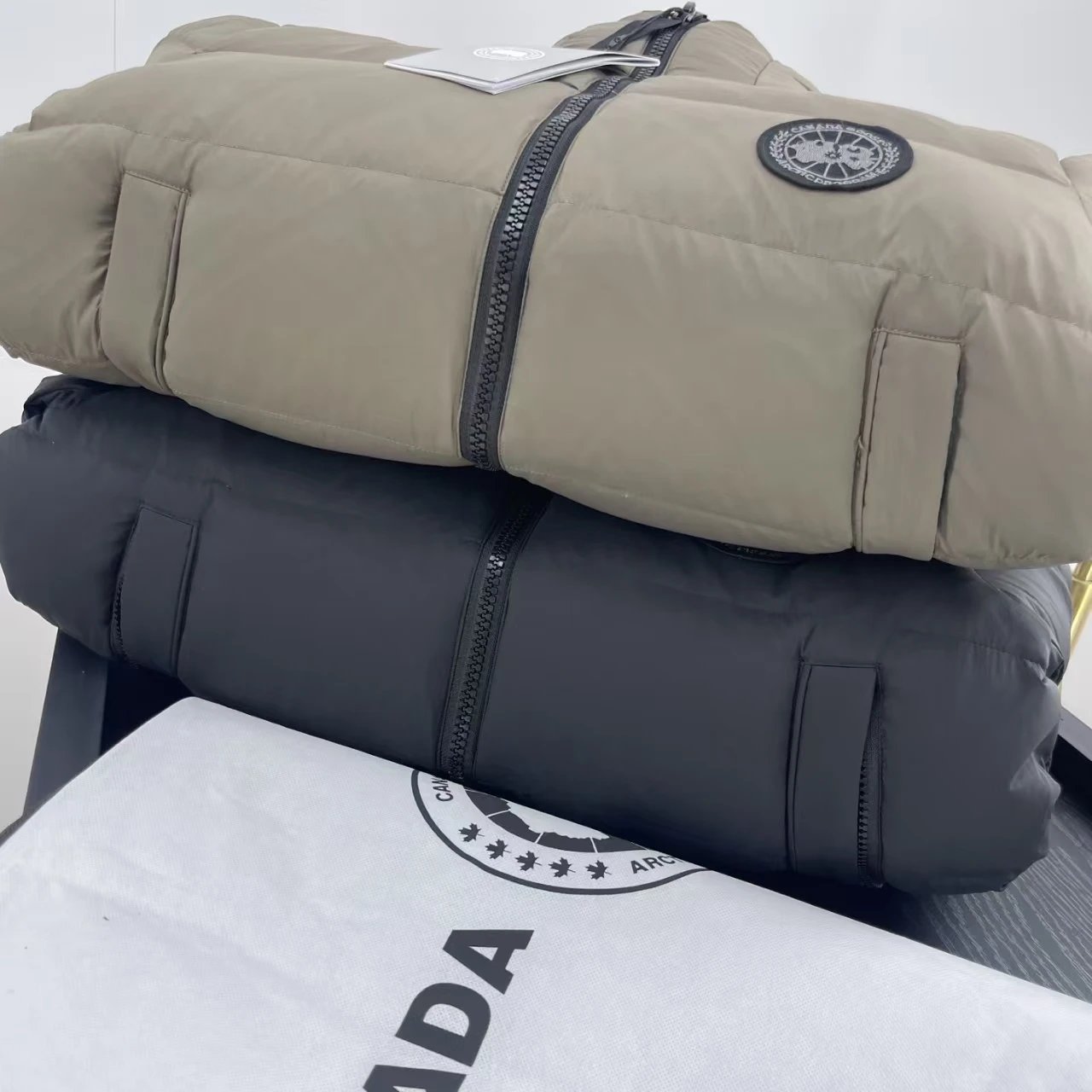 Canada Goose Down Jacket Black Hooded Puffer - 8