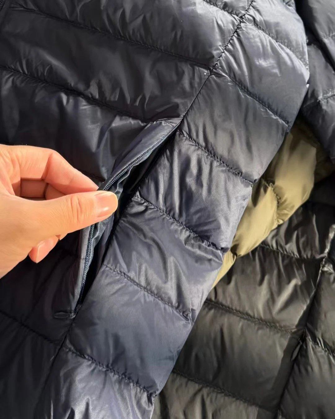 hA. Lightweight Quilted Down Jacket Black - 11