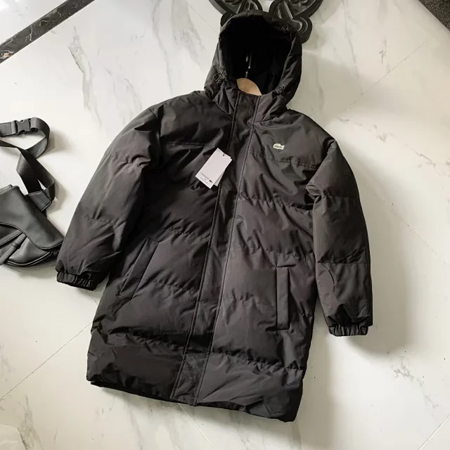 Lacoste Coats Hooded mid-length padded coat with crocodile chest patch product detail image 6