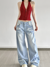 A halter-neck deep-collared vest — seller photo 9