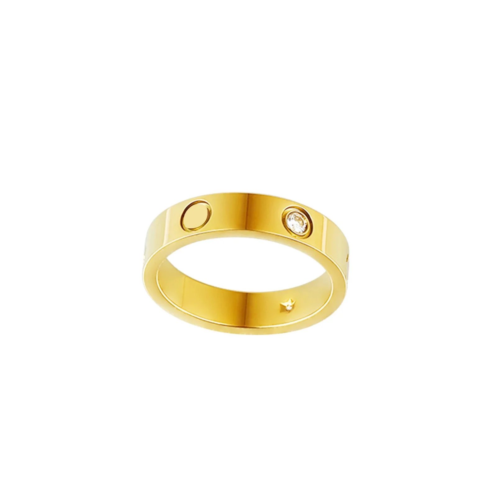 4mm with diamond gold One word curved groove high version